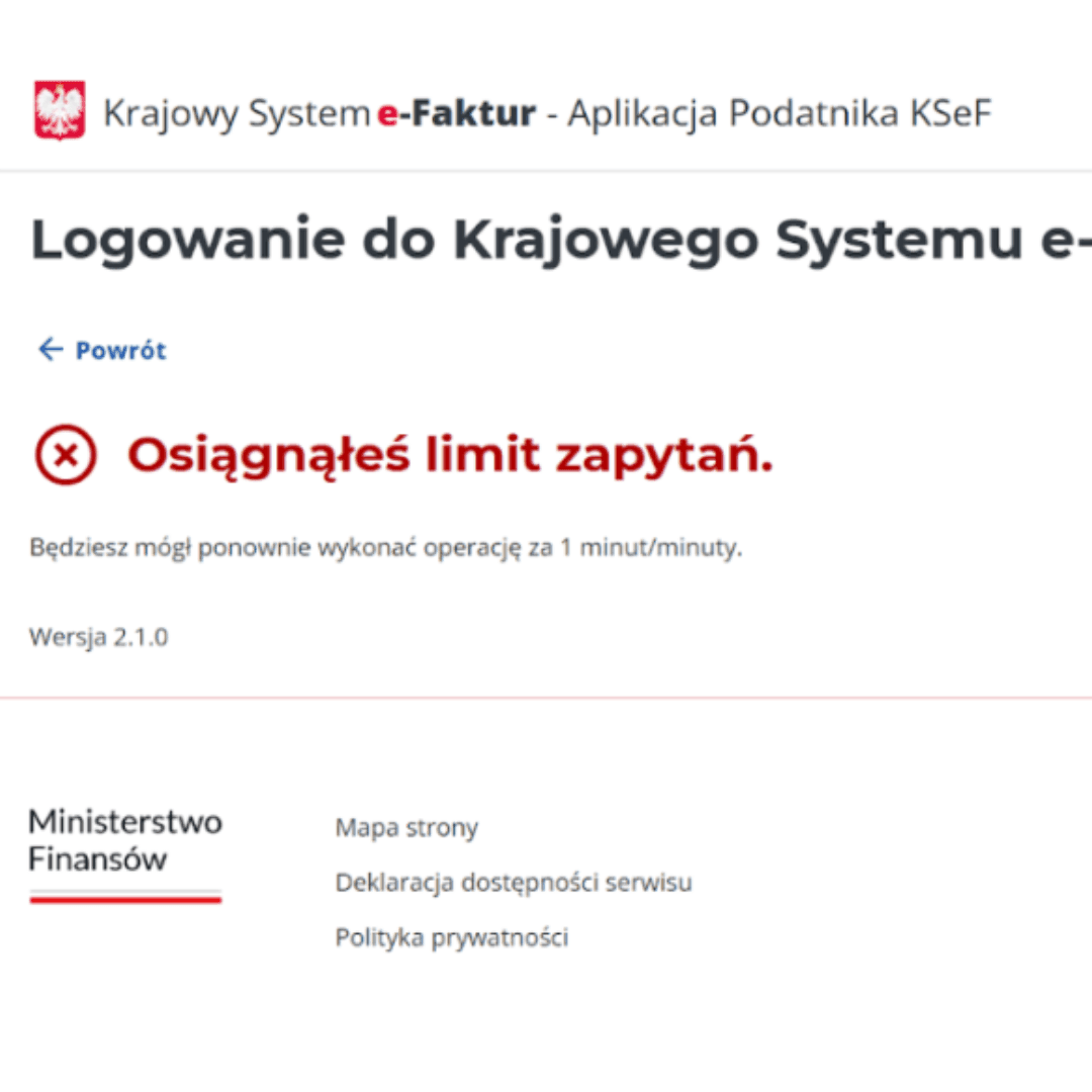 KSeF - awaria
